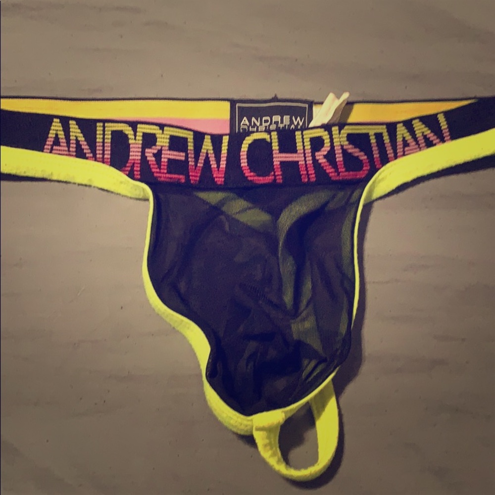 Andrew Christian mesh thong, medium